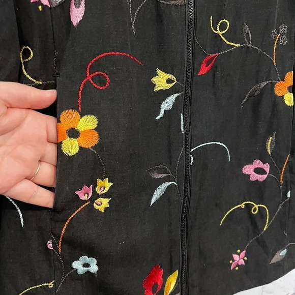 Edward Floral Embroidered Full Zip Jacket Size 8 - Picture 6 of 11